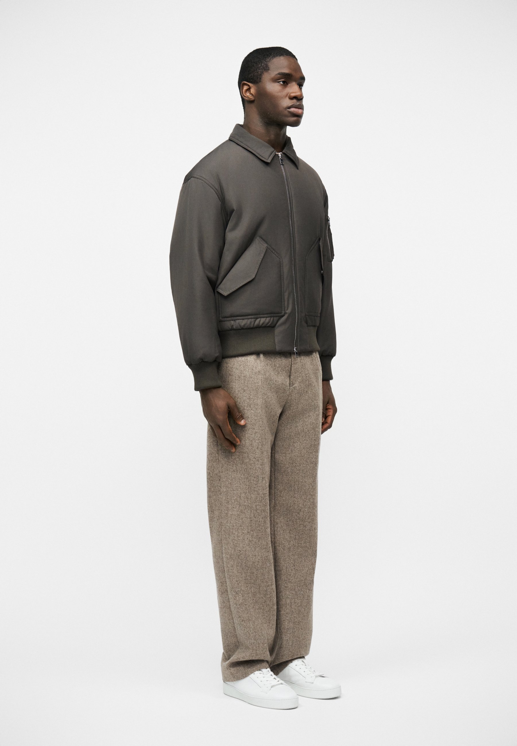 Maison Kitsuné Bomber Jacket - beluga/grey - Zalando.co.uk