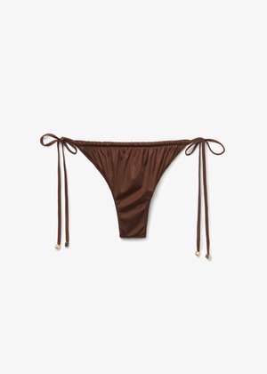 Calzedonia, SHINY SATIN BRAZILIAN - Bikini bottoms - brown