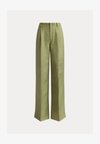 LINEN WOVEN-WIDE LEG-PANTS - Παντελόνι - light agave