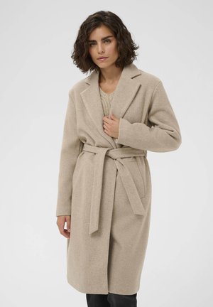Palton clasic - beige smoke melange