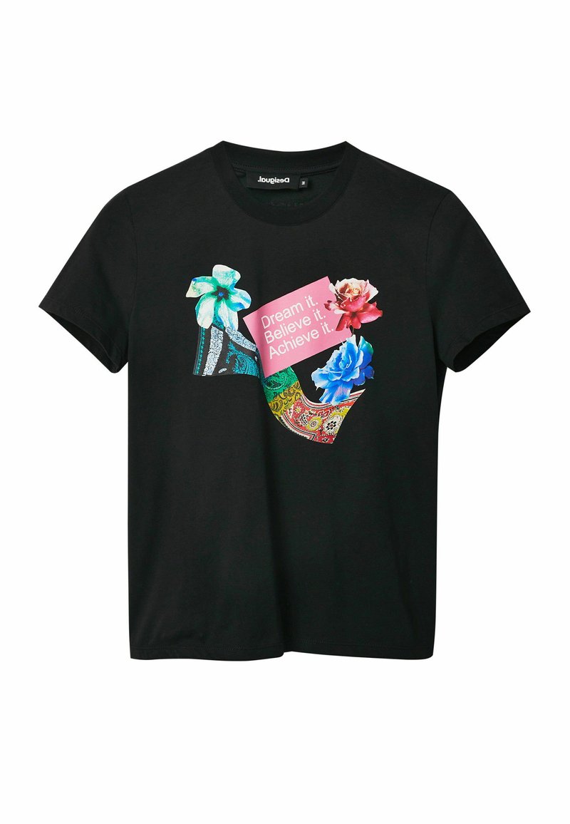 Desigual T-shirt print zwart