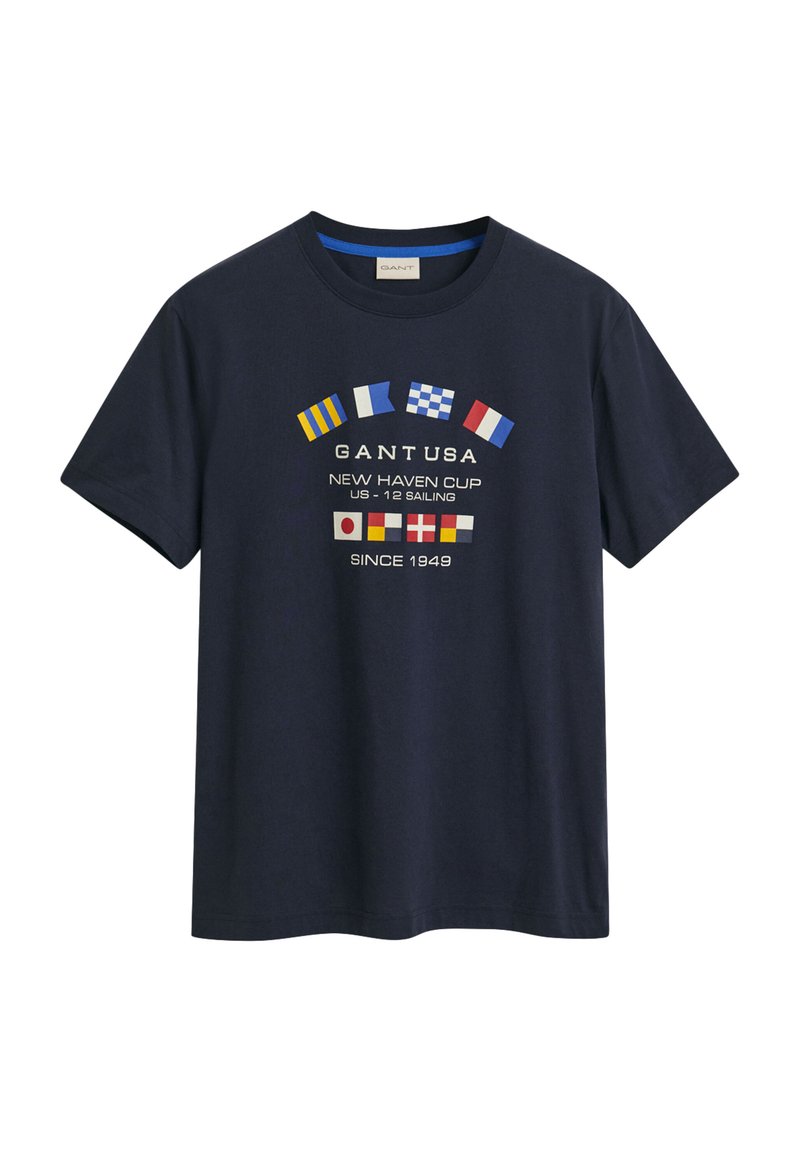 Gant T-shirt print donkerblauw