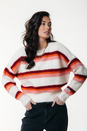 Colourful Rebel OLIVIA STRIPE CREW NECK SWEATER - Trui - multi coloured