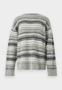 FLUFFY STRIPE CREW - Trui - grey