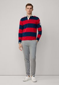 Façonnable IQON STRIPE RUGBY - Poloshirt - berry red