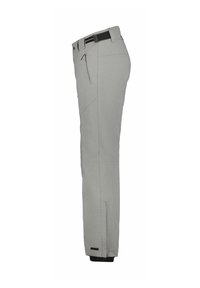 Grijze broek met een taps toelopend ontwerp, gemaakt van zacht materiaal. Heeft een ritssluitingzak, een verstelbare tailleband en een geprofileerde zoom.