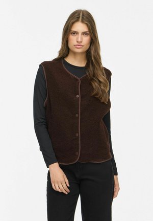 VILA VIMARLON TEDDY O-NECK WAISTCOAT - NOOS - Vest - coffee bean