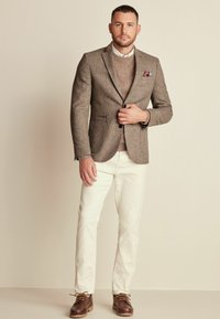 Next - SLIM FIT HERRINGBONE - Blazer jacket - taupe Thumbnail Image 1