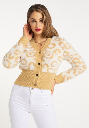faina, Strickjacke - wollweiss hellkamel