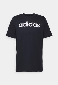 adidas Sportswear ESSENTIALS SINGLE LINEAR EMBROIDERED - Apdrukāts T-krekls - legend ink/white