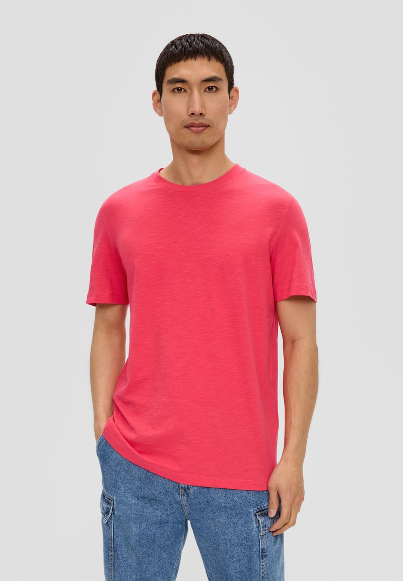 s.Oliver STRUKTUR - T-Shirt basic - himbeere