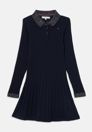 MINI CABLE SWEATER DRESS - Svetríkové šaty - dark night navy