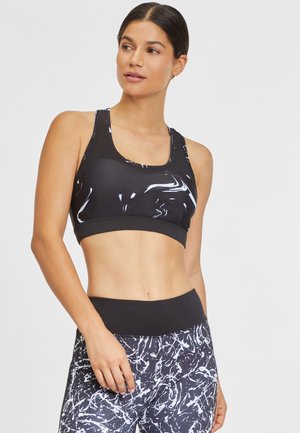 Sports bra - schwarz/marmoriert