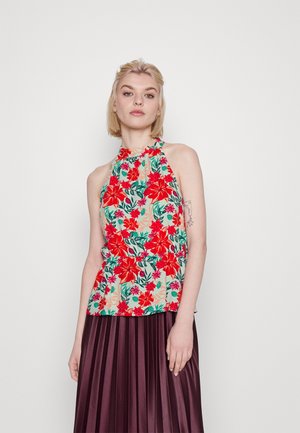 VILA VIMAYA HALTER NECK - Top - cascade aop red flowers