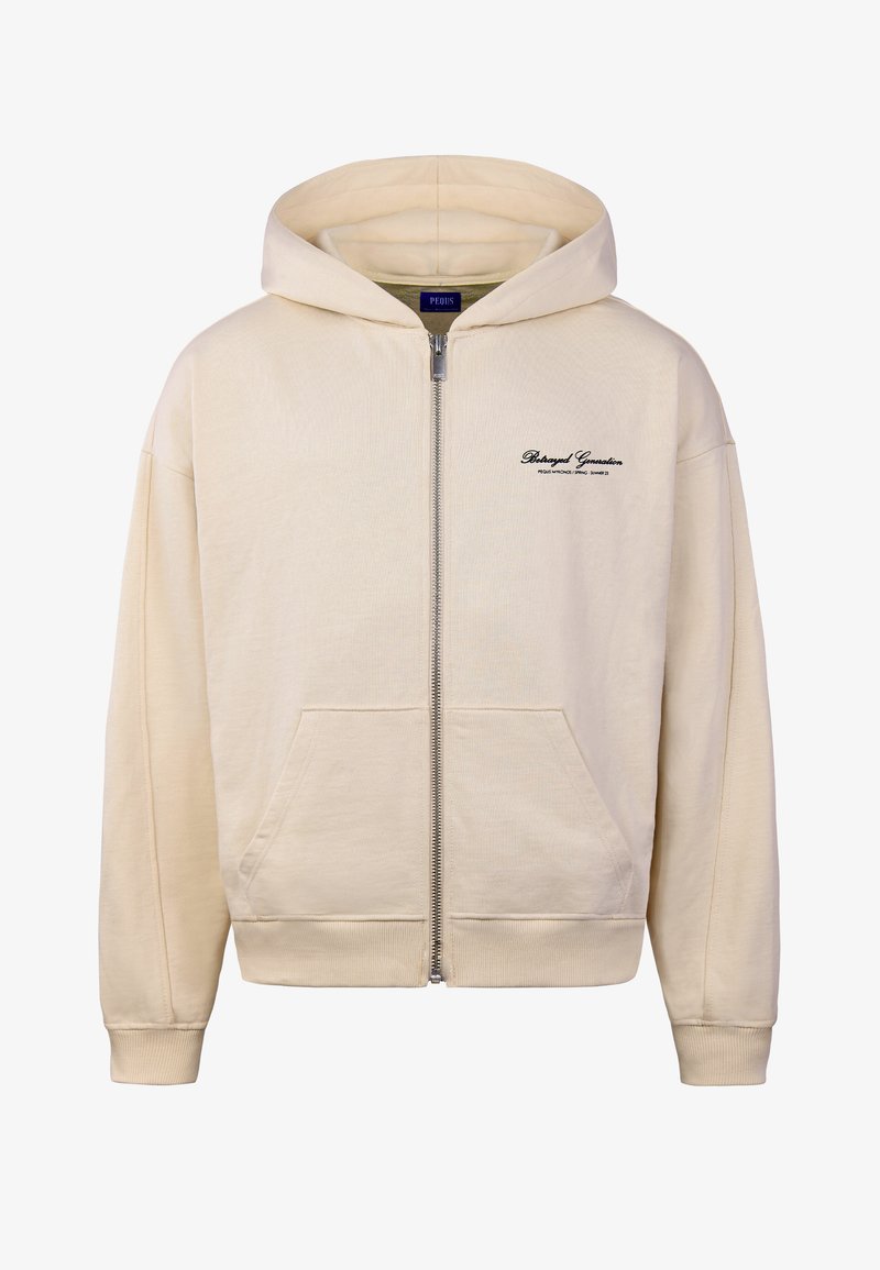 PEQUS BETRAYED ZIP HOODIE UNISEX - Zip-up sweatshirt - cream/beige - Zalando .co.uk
