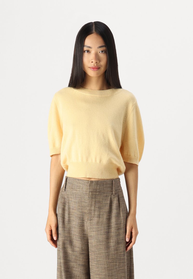 pure cashmere PUFF SHORTSLEEVE - Pulover - butter