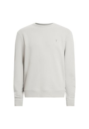 Lysegrå sweatshirt lavet af blødt bomuld, med rund hals, lange ærmer, ribbede manchetter og et diskret logo på brystet.
