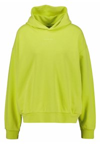 Felpa verde neon realizzata in tessuto morbido, con un ampio cappuccio, vestibilità ampia e logo REPLAY minimalista bianco sul petto.