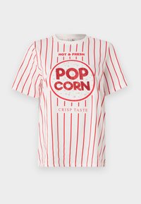 ONLBURST LIFE POPCORN - Μπλουζάκι με στάμπα - cloud dancer/high risk red