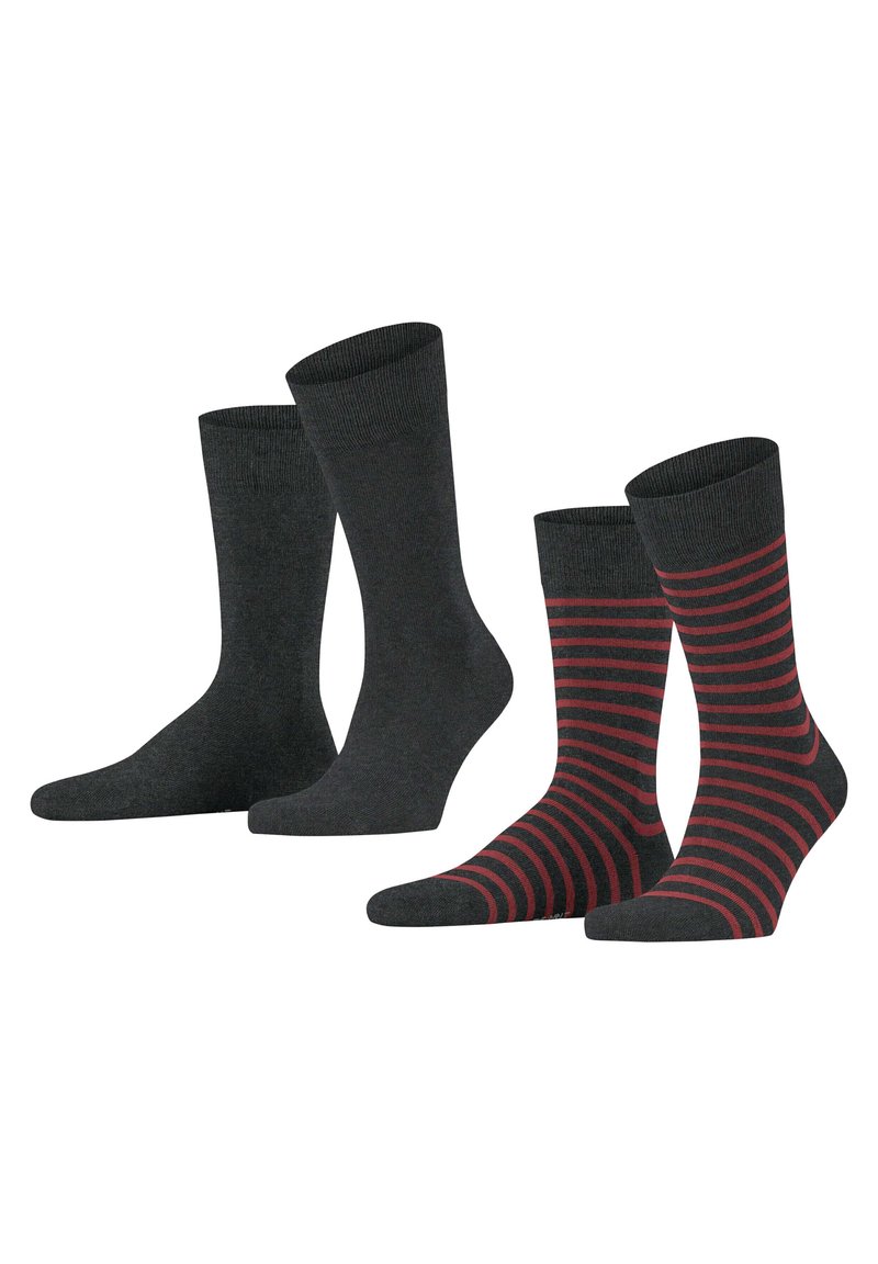 Esprit FINE STRIPE 2-PACK - Socks - anthra mel