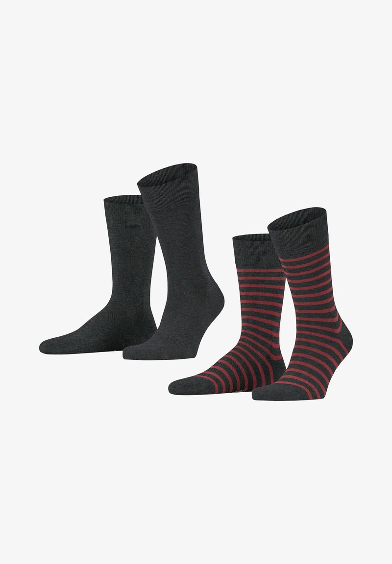 Esprit Fine Stripe 2-Pack - Socken - anthra mel