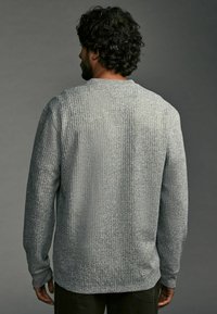 Next REGULAR FIT TEXTURED LONG SLEEVE GRANDAD  - Pitkähihainen paita - grey waffle