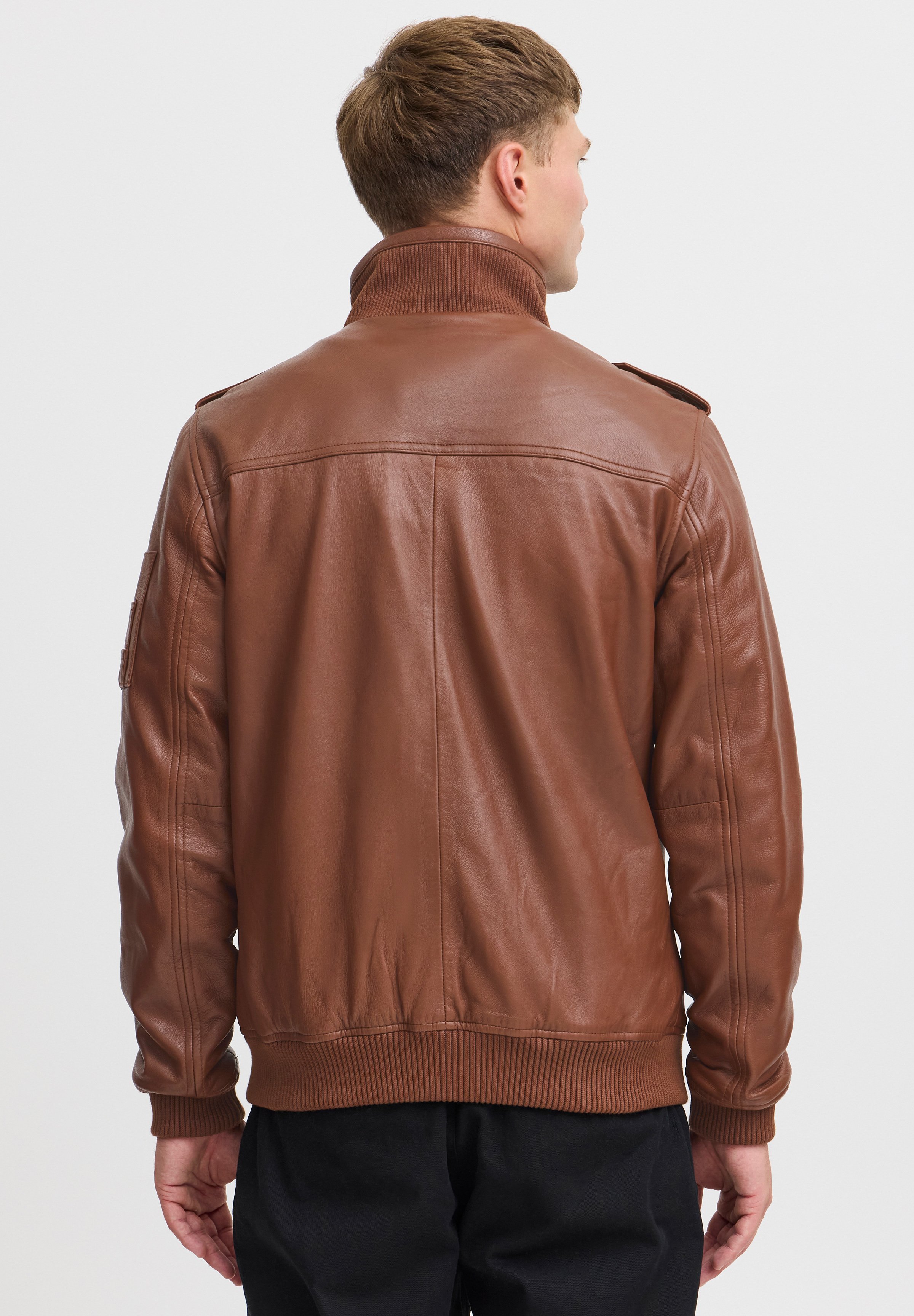 Solid SDFAMASH - Leather jacket - golden bro/light brown