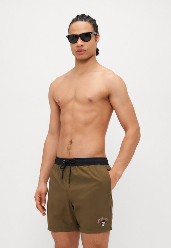 GUZMAN SKULL - Swimming shorts - olive3