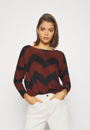 ONLY ONLELCOS 4/5 AOP TOP JRS NOOS - Блуза с дълги ръкави - burnt henna/black