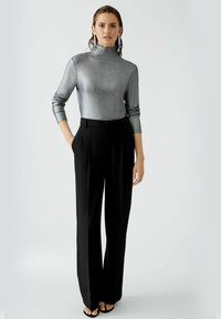 Oui METALLIC - Langarmshirt - grey silver