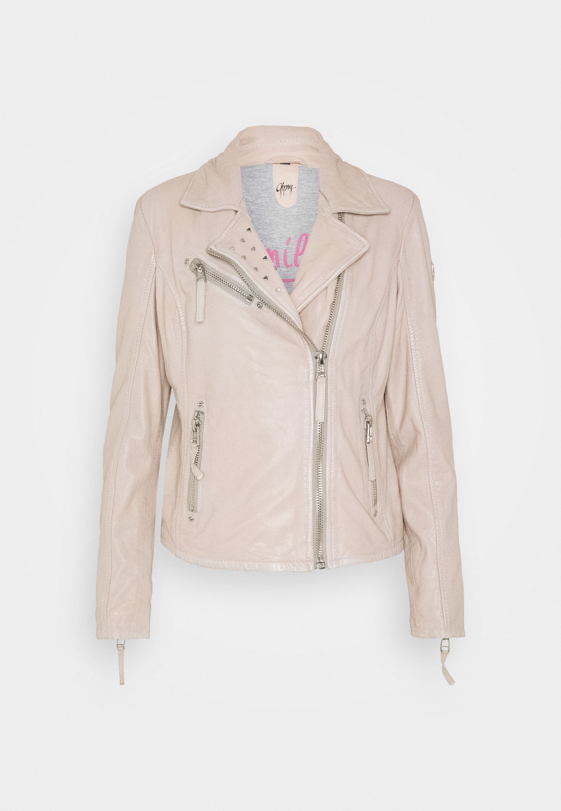 pale leather jacket
