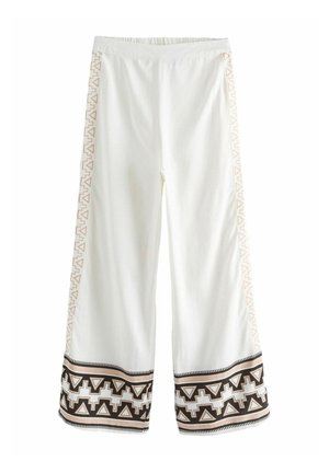 WIDE LEG - Tygbyxor - black white