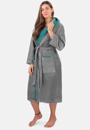 Normani UNISEX ROB - Bademantel - grau/petrol