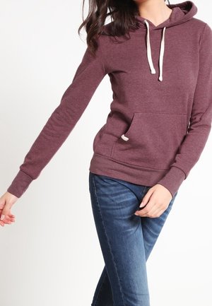 Hoodie - mottled dark red