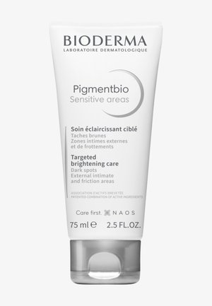 Bioderma Pigmentbio crème voor gevoelige gebieden, gerichte oplichtende verzorging voor donkere vlekken op externe intieme en wrijvingsgebieden, 75 ml tube.
