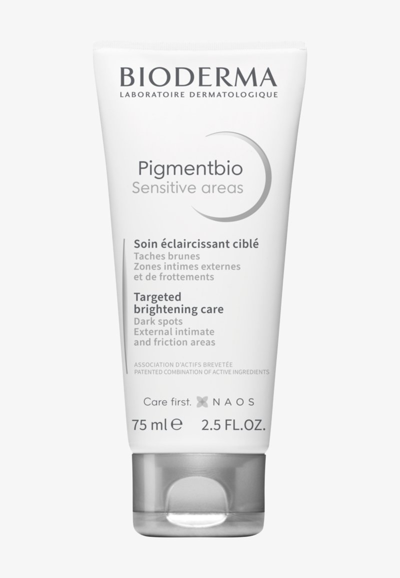 Bioderma Pigmentbio Creme für sensible Bereiche, gezielte aufhellende Pflege bei dunklen Flecken an äußeren Intim- und Reibungsbereichen, 75 ml Tube.