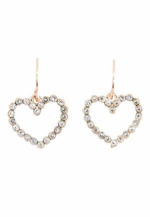PAVÉ HEART DROP - Korvakorut - rose gold tone