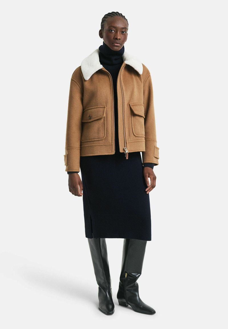 GANT DETAIL TURTLENECK DRESS Robe pull evening blue/bleu