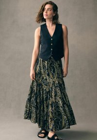 Next REGULAR FIT-BOHO TIERED MIDI - A-linjainen hame - black green