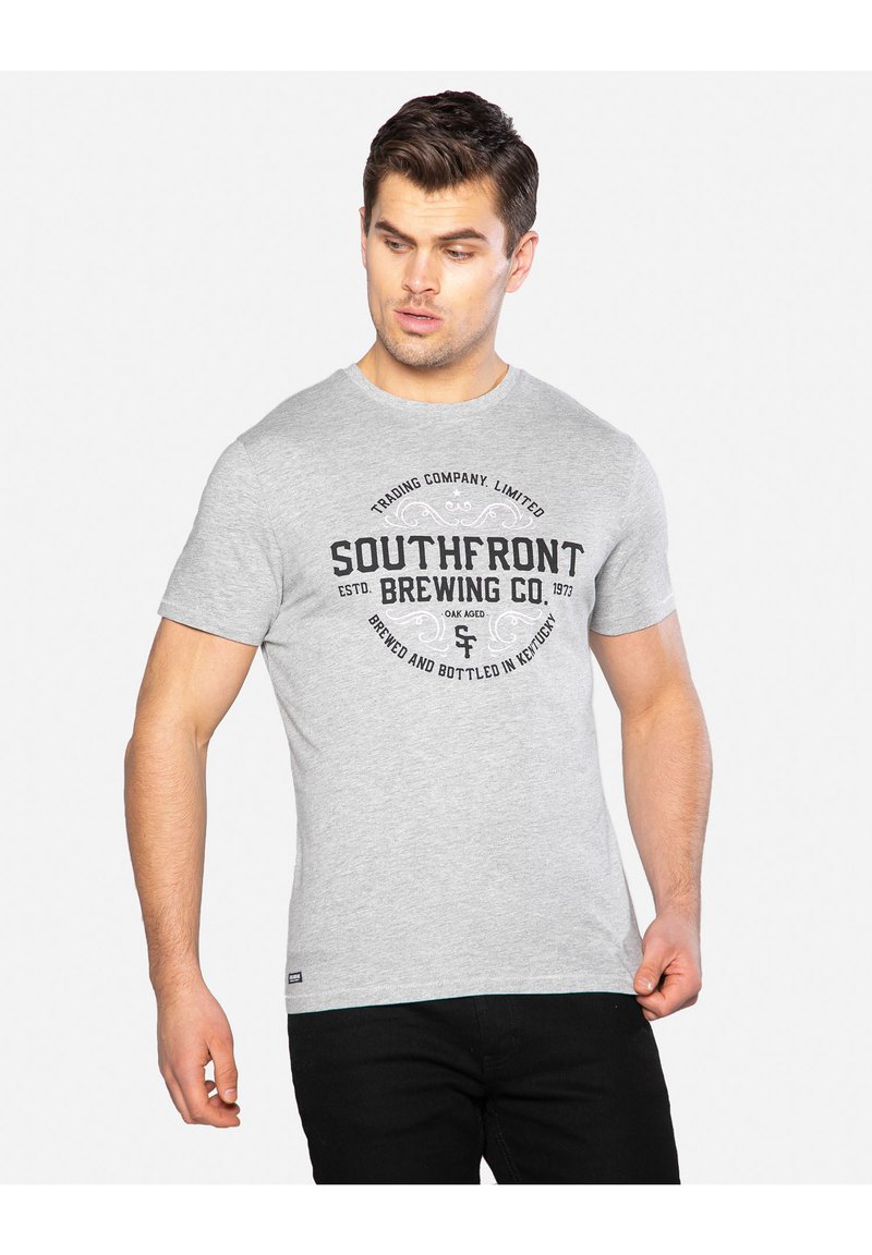 Threadbare Tshirt print grey marl/grijs Zalando.nl