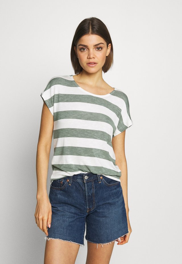 VMWIDE STRIPE TOP  - T-Shirt print - laurel wreath/snow white