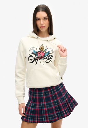 Superdry TATTOO SCRIPT GRAPHIC - Sweat à capuche - cream