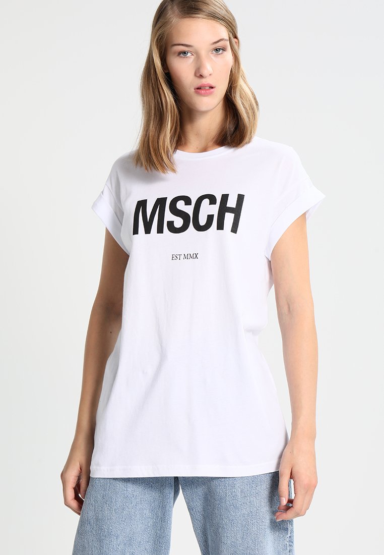 Moss Copenhagen ALVA TEE - T-shirt print - white/black/wit - Zalando.nl
