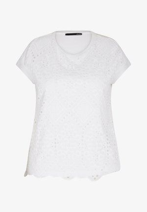 MIT LOCH-MUSTER UND ÜBERSCHNITTENEN SCHULTERN - Blouse - weiß
