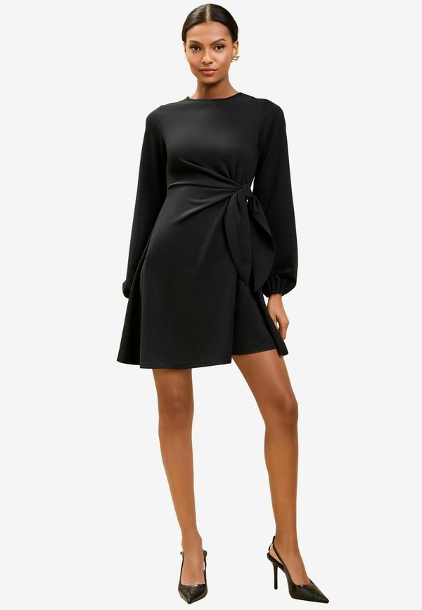 REGULAR FIT - LONG SLEEVE KNOT SIDE MINI - Jerseykleid