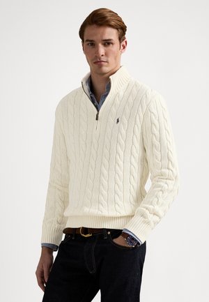 Polo Ralph Lauren CABLE-KNIT COTTON QUARTER-ZIP SWEATER - Strickpullover - andover cream