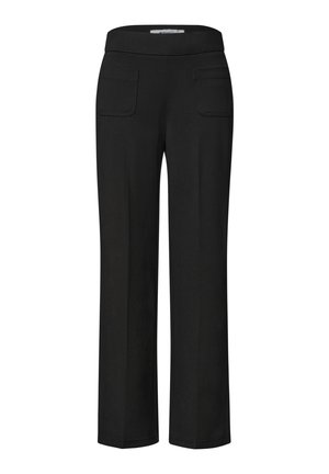 Street One, HIGH-WAIST STRAIGHT-LEG PANTS IN A CASUAL FIT - Pantalon de survêtement - black