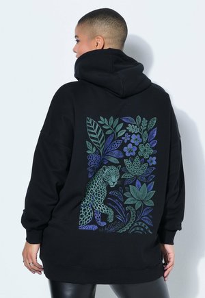 Studio Untold OVERSIZE SHAPE LEOPARD PRINTS - Felpa con cappuccio - black