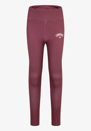 HIGH RISE PRINTED - Leggings - Trousers - deep bordeaux
