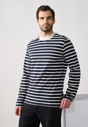 Long sleeved top - navy/off white